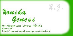 monika gencsi business card