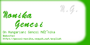 monika gencsi business card